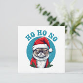 Carte Ho ho non - drôle de chat grumpy santa (Debout devant)