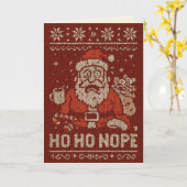 Carte Ho Ho NON Noël (Fleur jaune)