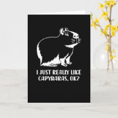 Carte Hochet d'eau animale de Capybara Lover Rodent Carp (Fleur jaune)