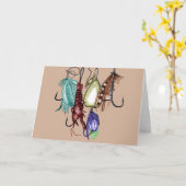 Carte Hochets de pêche vintages (Fleur jaune)