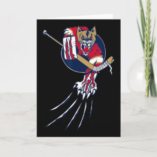 Carte Hockey Cougar Lion Chat Glace Jungle Bête Gardien