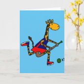 Carte Hockey de terrain de jeu drôle de girafe (Fleur jaune)