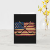 Carte Hockey Drapeau Américain (Fleur jaune)