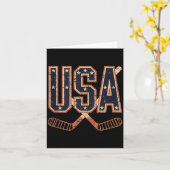 Carte Hockey Drapeau Américain (Fleur jaune)