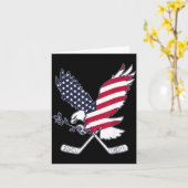 Carte Hockey Drapeau Américain (Fleur jaune)