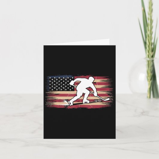 Carte Hockey Drapeau Américain (Devant)