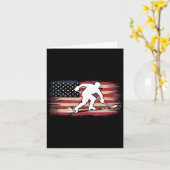 Carte Hockey Drapeau Américain (Fleur jaune)