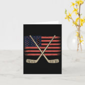 Carte Hockey Drapeau Américain (Fleur jaune)