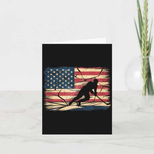 Carte Hockey Drapeau Américain (Devant)