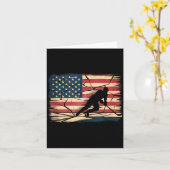 Carte Hockey Drapeau Américain (Fleur jaune)