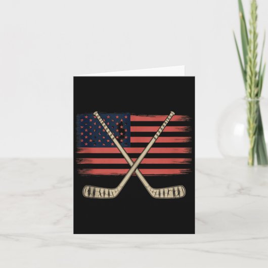Carte Hockey Drapeau Américain (Devant)