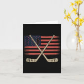 Carte Hockey Drapeau Américain (Fleur jaune)