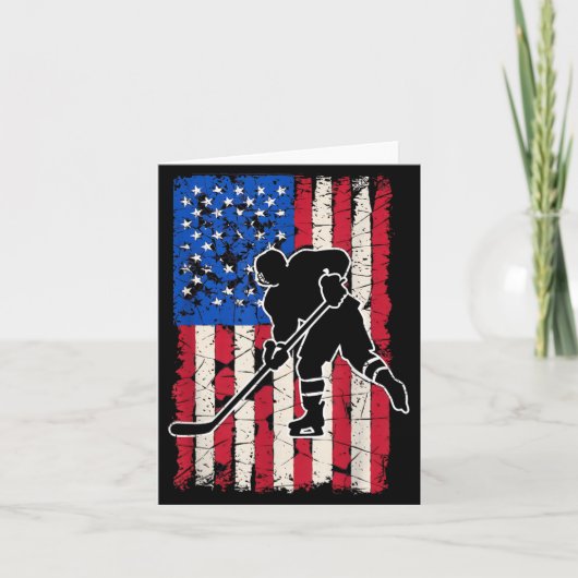 Carte Hockey Drapeau Américain (Devant)