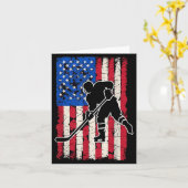 Carte Hockey Drapeau Américain (Fleur jaune)