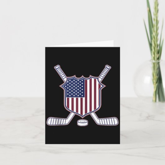 Carte Hockey Drapeau Américain (Devant)