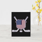 Carte Hockey Drapeau Américain (Fleur jaune)