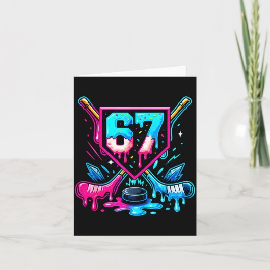 Carte Hockey Drip 6 7 Number 67 Six Seven Meme Men Boys  (Devant)