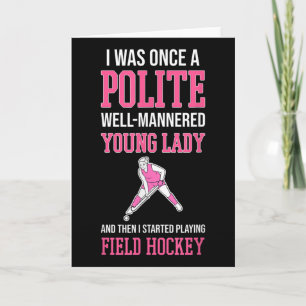 Carte Hockey drôle pour filles Hockey sur gazon pour fem