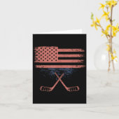 Carte Hockey du drapeau américain (Fleur jaune)