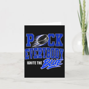 Carte Hockey Enforcer Bleu Vintage