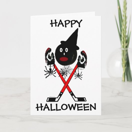 Carte Hockey heureux de Halloween (Devant)