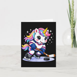 Carte Hockey Licorne Hockey Sur Glace Mignon Drôle Fille