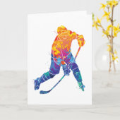 Carte Hockey sur glace aquarelle (Fleur jaune)