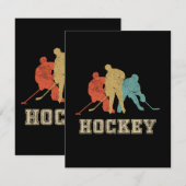 Carte Hockey sur glace de style Vintage classique (Devant / Derrière)