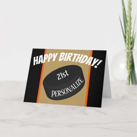 Carte Hockey sur glace personnalisé Nom personnalisé Âge (Devant)