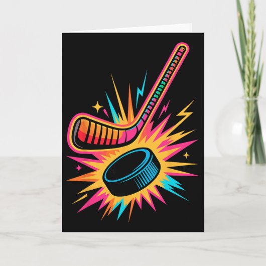 Carte Hockey sur glace rétro arcade (Devant)