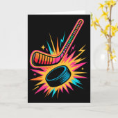 Carte Hockey sur glace rétro arcade (Fleur jaune)