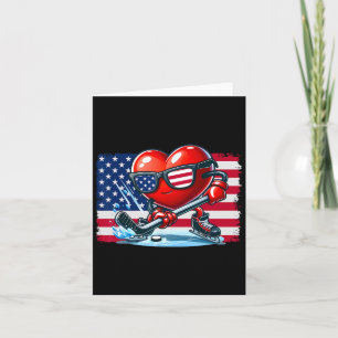 Carte Hockey Valentines Day Valentine Us Drapeau Sungles