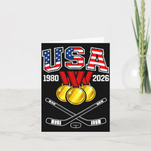 Carte Hockey Vintage Usa Bâtons Croisés 1982 2026