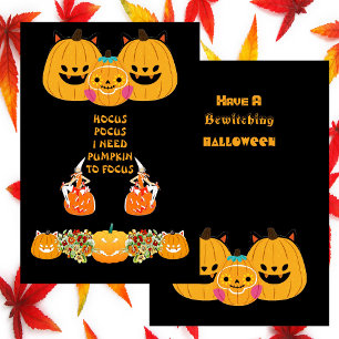Carte Hocus Pocus Bewitter Halloween Citrouilles Éffraya