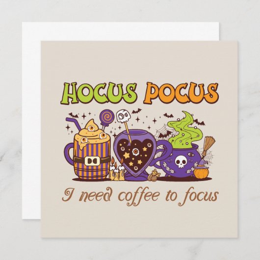 Carte Hocus Pocus - J'Ai Besoin De Café Pour Me Concentr (Devant / Derrière)