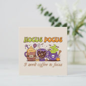 Carte Hocus Pocus - J'Ai Besoin De Café Pour Me Concentr (Debout devant)