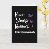 Carte Hodgkins Lymphome Sensibilisation Cancer pourpre G (Fleur jaune)