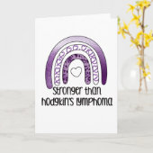 Carte Hodgkins Lymphome Sensibilisation Cancer pourpre G (Fleur jaune)