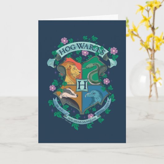 Carte HOGWARTS™ Floral Crest (Fleur jaune)