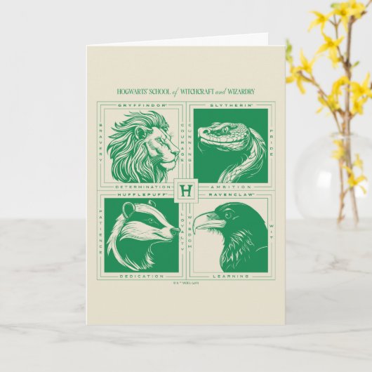 Carte HOGWARTS™ Grille d'animaux de maison (Fleur jaune)