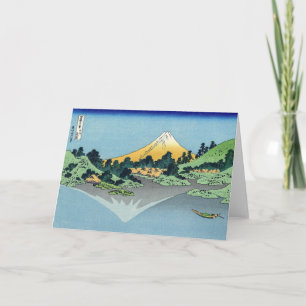 Carte Hokusai - Le Mont Fuji reflète le lac Kawaguchi