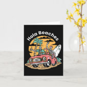Carte Hola Beaches Funny Summer Vacances Skeleton Coffin (Fleur jaune)