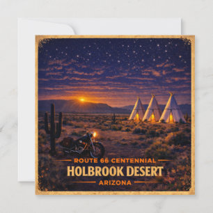 Carte Holbrook Arizona 100 ans Nuit du Wigwam du désert