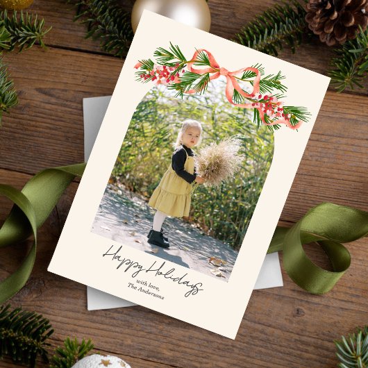 Carte Holiday Bow Arc Photo Holiday