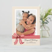 Carte Holiday Bow Photo Holiday (Debout devant)