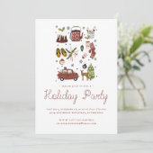 Carte Holiday Cheer | Christmas Hygge Illustration Party (Debout devant)