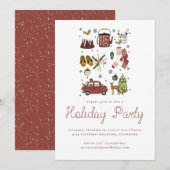 Carte Holiday Cheer | Christmas Hygge Illustration Party (Devant / Derrière)