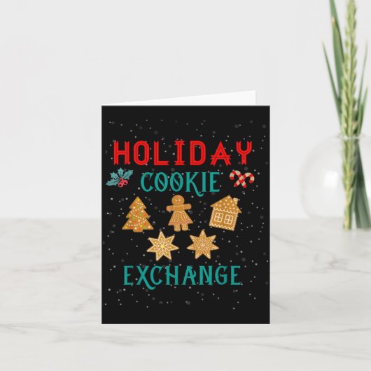 Carte Holiday Cookie Exchange With Santa Xmas Cookie Bak (Devant)