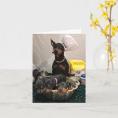 Carte Holiday de Manchester Terrier (Fleur jaune)