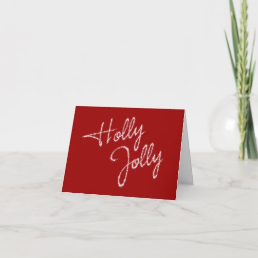 Carte Holiday Holly Jolly en rouge (Devant)